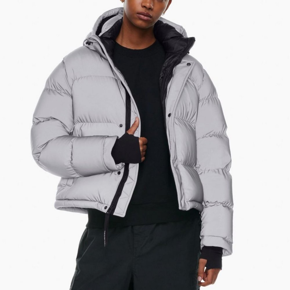 Aritzia the super puff™ shorty French Hi-Vis reflective cropped goose down puff